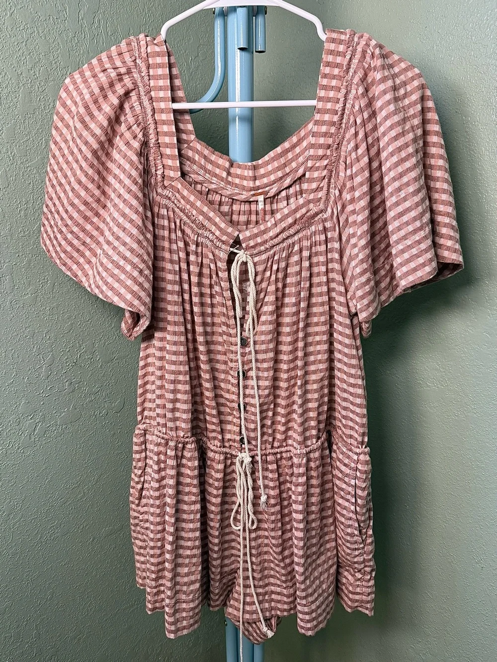Free People Country Line Plaid Romper - Picture 1 of 9